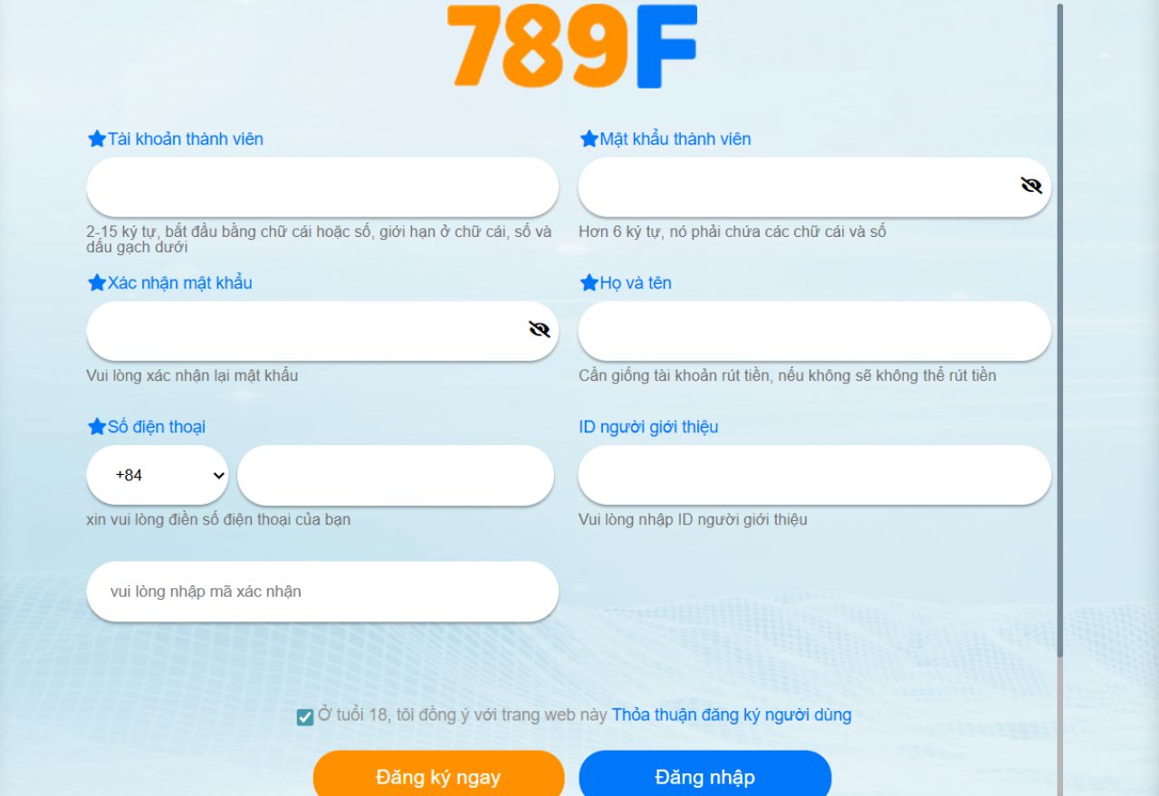 Hướng dẫn đăng ký 789F